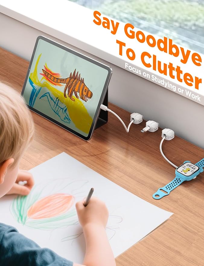 6Pack Cord Organizer, Chfeila Compact Dual Spring & Clasp Lock Cable Management - Image 7