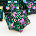7PCS Metal DND Dice Set with Box, Debris RPG Red D and D Dice by ORIFANTOU