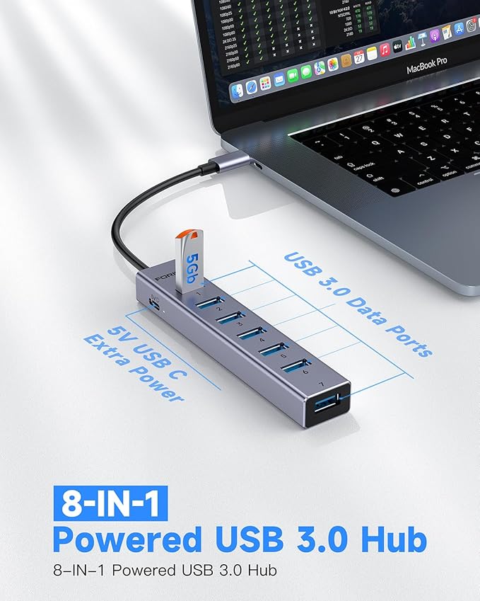 FORIDA USB C Hub-8 Port USB HUB - Image 2