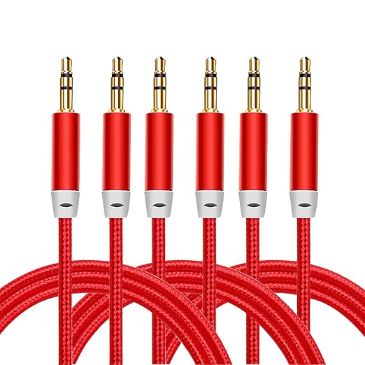 3.5mm Nylon Braided Stereo Audio Cable, 4.9ft/1.5m Male to Male Aux Cord Audio by Faoyliye