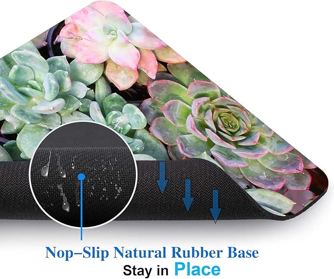 Cute Succulents Mouse Pad, Kawaii Succulent Mouse Pad - Image 3