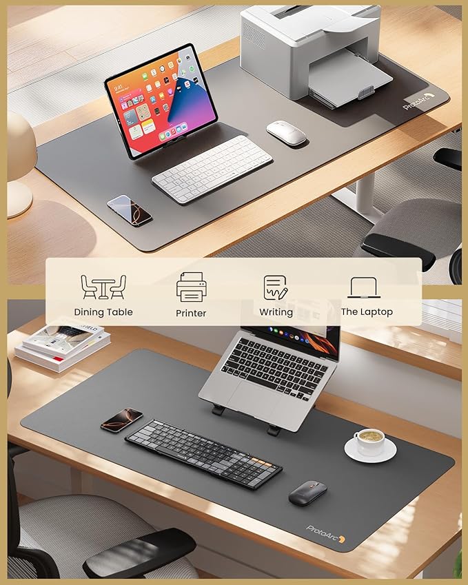 ProtoArc Leather Desk Mat, Large Mouse Pad- 31.5×15.8 inch, Non-Slip PU Leather - Image 8