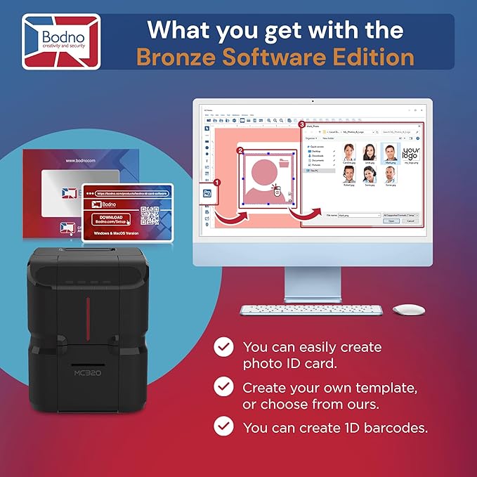 Bodno Matica MC320 Direct-to-Card Dual Sided ID Card Printer & Complete - Image 3