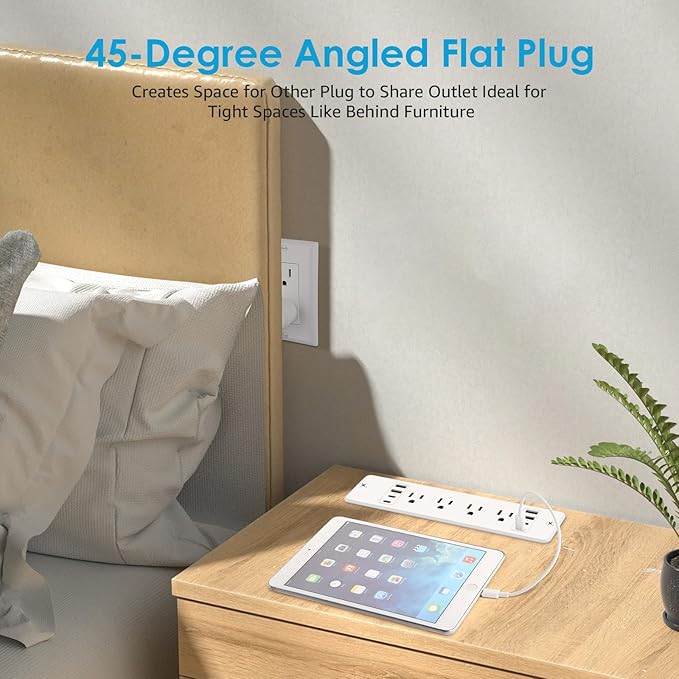 HHSOET 16 in 1 Recessed Power Strip Flat Plug, 30W Fast Charging Furniture - Image 8