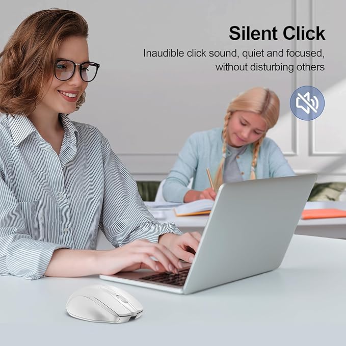 TECKNET Rechargeable Wireless Mouse, 2.4G Silent Mouse, Quiet Click, 6 - Image 3