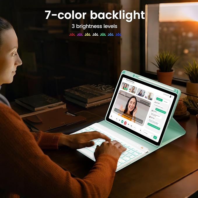 Keyboard Case for iPad Air 5th/4th Pro 11 inch, 7-Color Backlit Detachable - Image 4