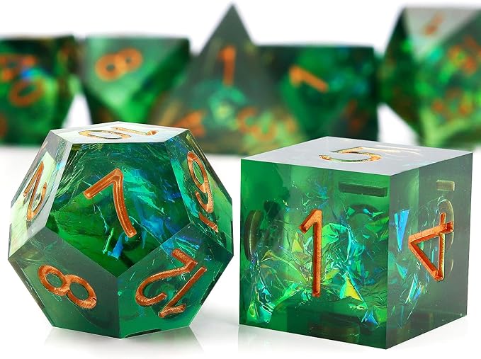 Haxtec Sharp Dice Resin DND Dice Set Polyhedral D&D Dice - Image 5