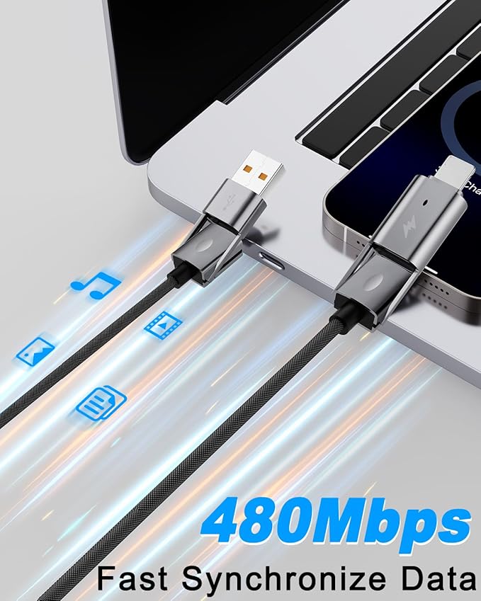 2Pack 4 in 1 USB C Cable Fast Charging PD 65W 27W Multi Charger Cord - Image 4