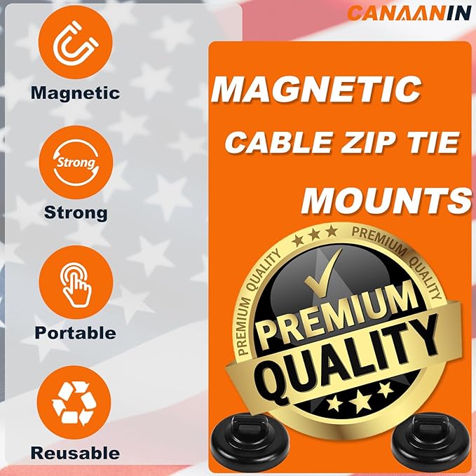 Magnet Zip Tie Mount Magnetic Zip Ties Mount Clips Base Holder Strong - Image 2