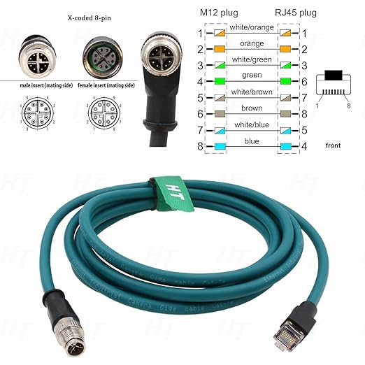 M12 Ethernet 8 Pin X Coded RJ45 CAT7e GigE Cable - Image 4