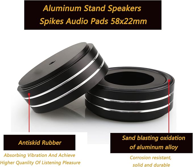 Tertullus 4 Pcs Speaker Feet, 58x22mm Speaker Spikes HiFi Isolation Feet - Image 7