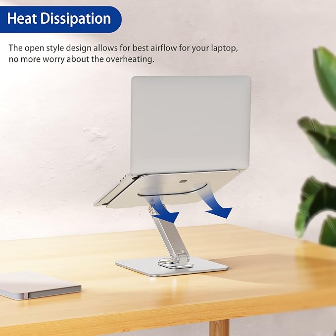 BESIGN LSX7 Laptop Stand with 360 Rotating Base, Ergonomic Adjustable Notebook - Image 6