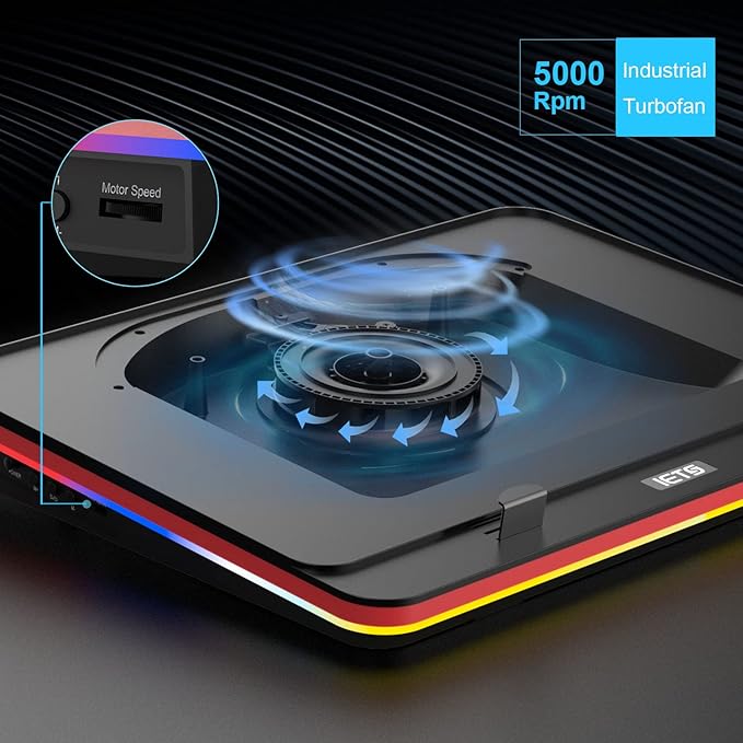 GT500 Powerful Turbo-Fan RGB Laptop Cooling Pad - Image 2