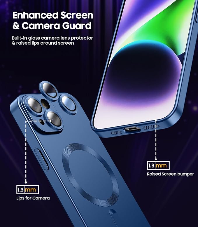 Magnetic for iPhone 15 Case Slim Soft Silicone Bumper Shockproof Metallic Shine - Image 3