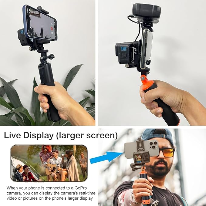 Suptig Phone Holder for Tripod, Action Camera Tripod Mount Adapter Compatible - Image 8