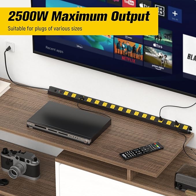 HHSOET 16 Outlet Long Power Strip, 6FT Heavy Duty Power Strip - Image 7