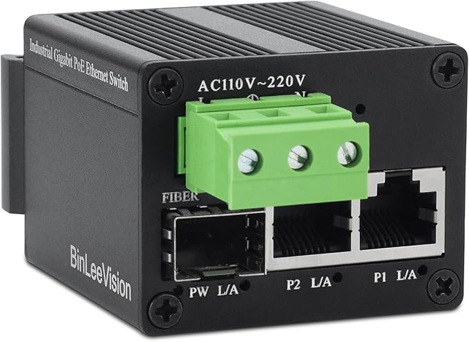 Industrial Mini Gigabit Ethernet Switch, 2-Port RJ45 + 1-Port SFP, Unmanaged by Unknown
