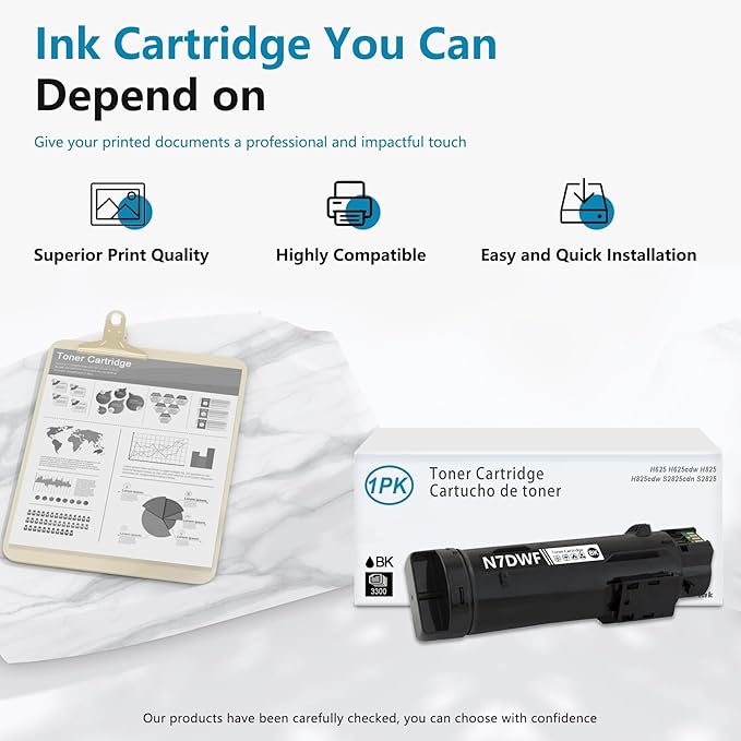 H625 N7DWF High Yield Toner Cartridge: Compatible N7DWF Toner Cartridge - Image 6