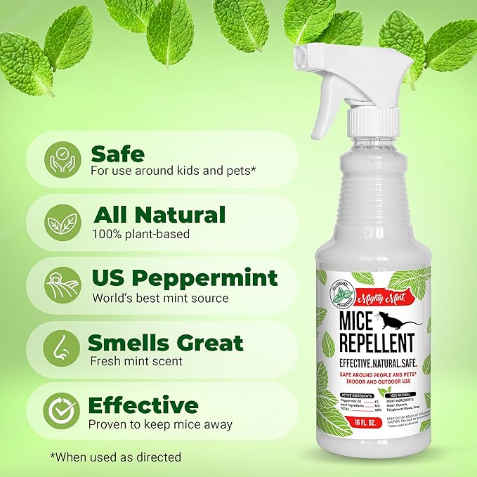 Mighty Mint Peppermint Oil Mouse Repellent Spray – Natural Indoor & Outdoor - Image 2