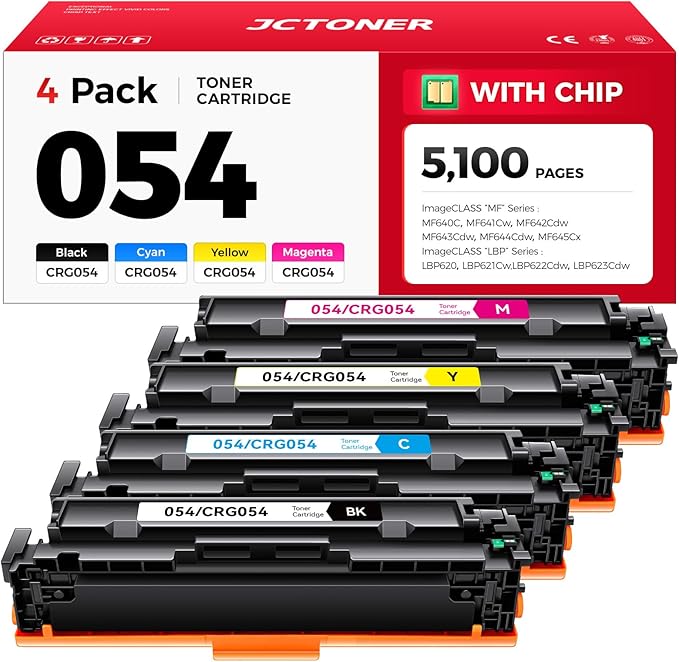 054 Toner Cartridge Set 4-Pack Replacement by JCTONER