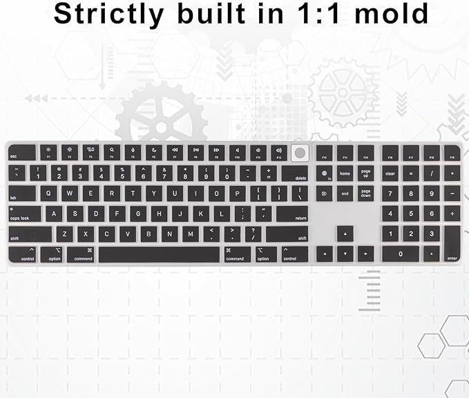 Allinside Black Keyboard Cover for Mac Magic Keyboard - Image 6
