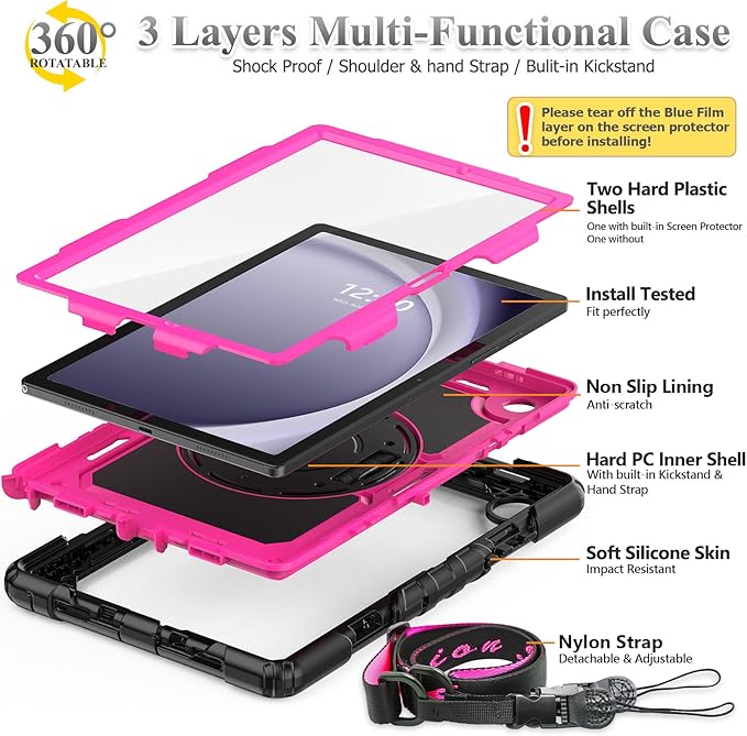 SEYMAC stock Case for Samsung Galaxy Tab A9 8.7'', Full-Body Drop Protection - Image 8