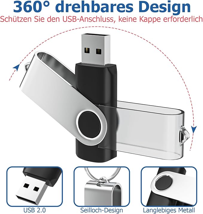 Flash Drives 64GB 10 Pack, Wooolken USB 2.0 Thumb Drives - Image 3