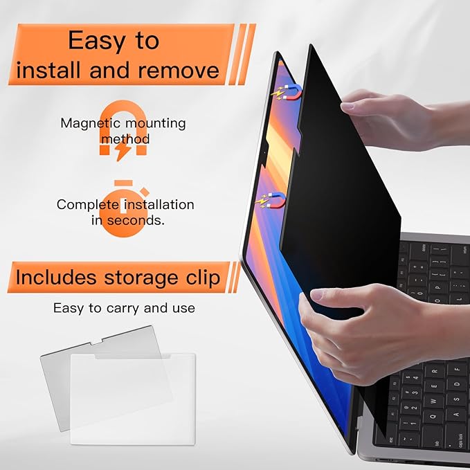 Privacy Screen for MacBook Air 15 Inch 2023-2025, Magnetic Removable Anti Glare - Image 4
