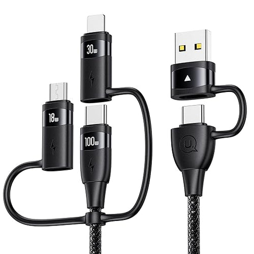 100W USB C Multi Charging Cable, USAMS 6.6FT 5-in-1 5A Fast Sync Charger by USAMS