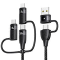 100W USB C Multi Charging Cable, USAMS 4FT 5-in-1 5A Fast Sync Charger Adapter by USAMS
