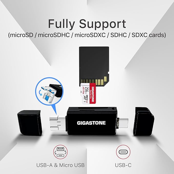 GIGASTONE 128GB SD Card with USB Type C Card Reader, 4K Camera Pro, A1 V30 U3 - Image 2