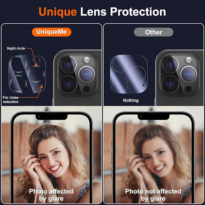 UniqueMe Compatible with iPhone 12 Pro Max 6.7" Camera Lens Protector Tempered - Image 5