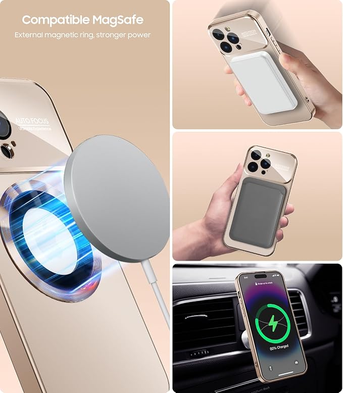 Magnetic for iPhone 13 Pro Case, Built-in Camera Lens Protector, Compatible - Image 3