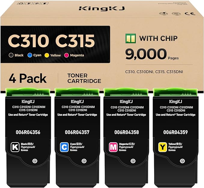 C310 C315 Toner Cartridge Set 4-Pack by KingKJInkToner