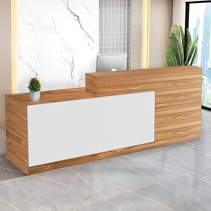 Reception Desk with Counter Modern Checkout Counter with Lockable Drawer by Unknown