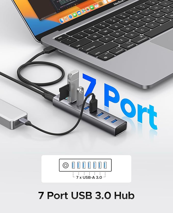 ORICO Aluminum 7-Port USB Hub - Image 2