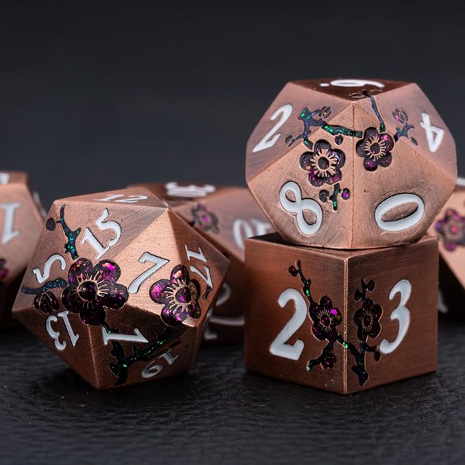 Purple & Red DND Metal Dice, Pathfinder - Image 4