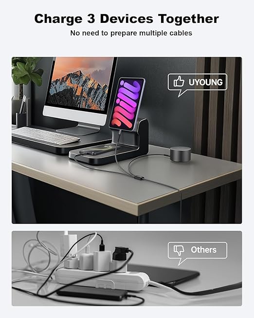 Short Multi Charging Cable 1FT 2Pack 3 in 1 Charger Cord Braided Universal - Image 3