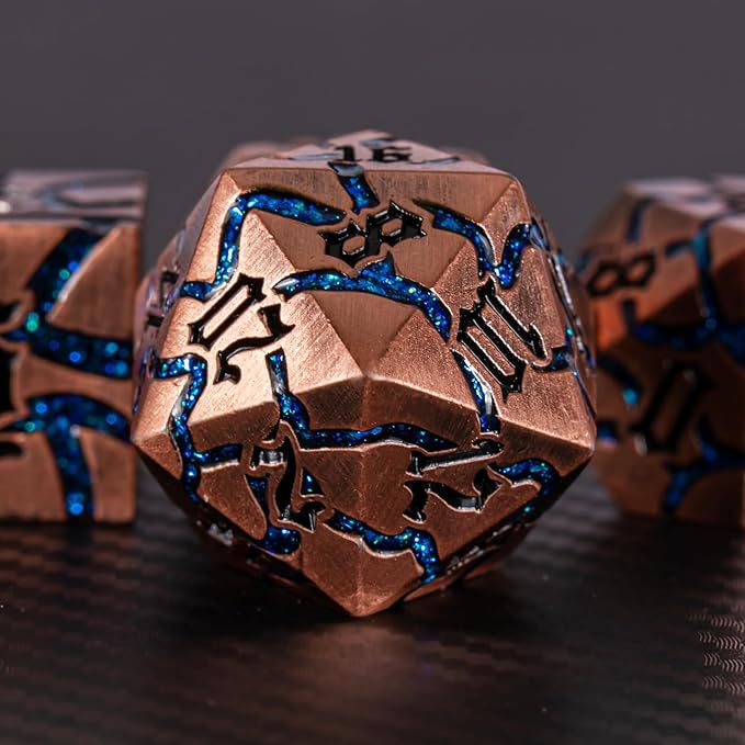 Dice Set D&D Dungeons and Dragons Dice D20 Metal DND Dice Set - Image 2