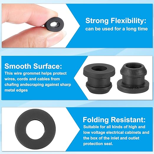 PATIKIL 8.5mm / 5/16 Inch Drill Hole, 1/4 Inch ID Rubber Grommets - Image 3