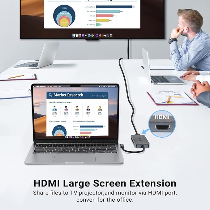 USB C Hub, ZSIMC 7-in-1 Docking Station Multiport Adapter - Image 3
