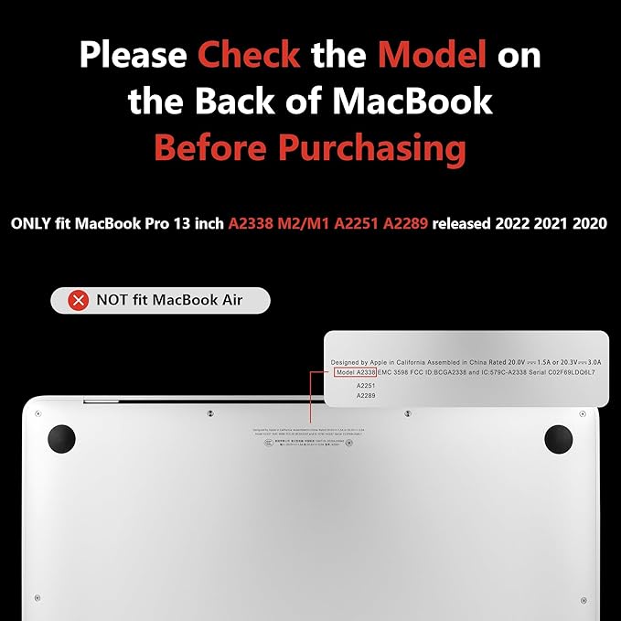MEEgoodo Case for MacBook Pro 13 inch Case 2022 2021 2020 New A2338 M2/M1 A2251 - Image 2