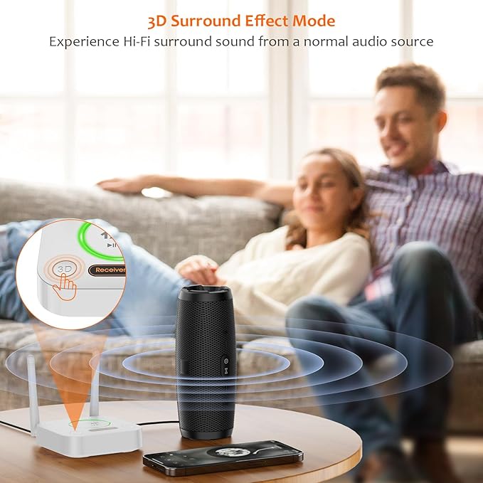 1Mii Bluetooth 5.1 Receiver, Long Range HiFi Bluetooth Audio Adapter w/ 3D - Image 6
