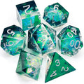 Haxtec DND Dice Set Sharp Edge Resin Dice Iridecent Inclusion by HaxtecDice