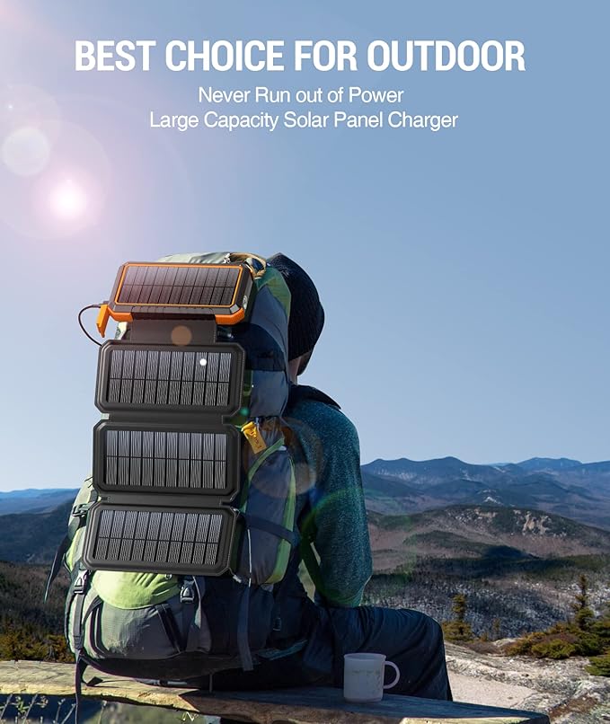 BLAVOR Solar Charger Power Bank, PD 18W Fast Charging 20000mAh Battery Pack - Image 7