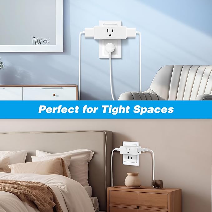 Multi Plug Outlet Extender 1pack, 3 Outlet Grounding Wall Adapter, Cruise - Image 3
