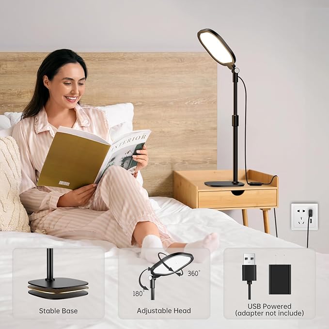 Desk Ring Light with Stand and Phone Holder, 3000K-6500K Dimmable Computer - Image 8
