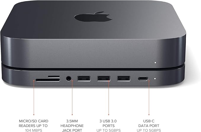 Satechi USB C Hub, Type-C Aluminum Stand & Hub, USB-C Data Port, Micro/SD Card - Image 2