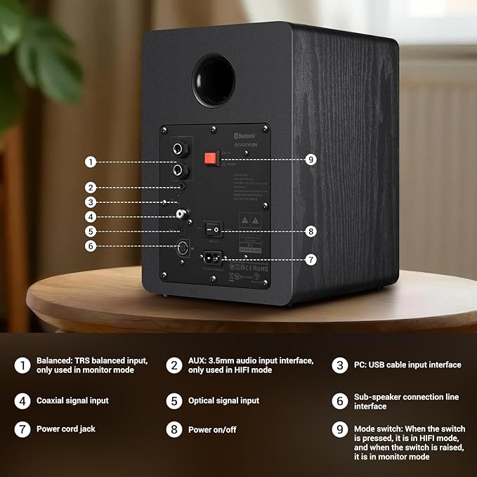 SW206 4” HiFi Bookshelf Speakers - Image 5