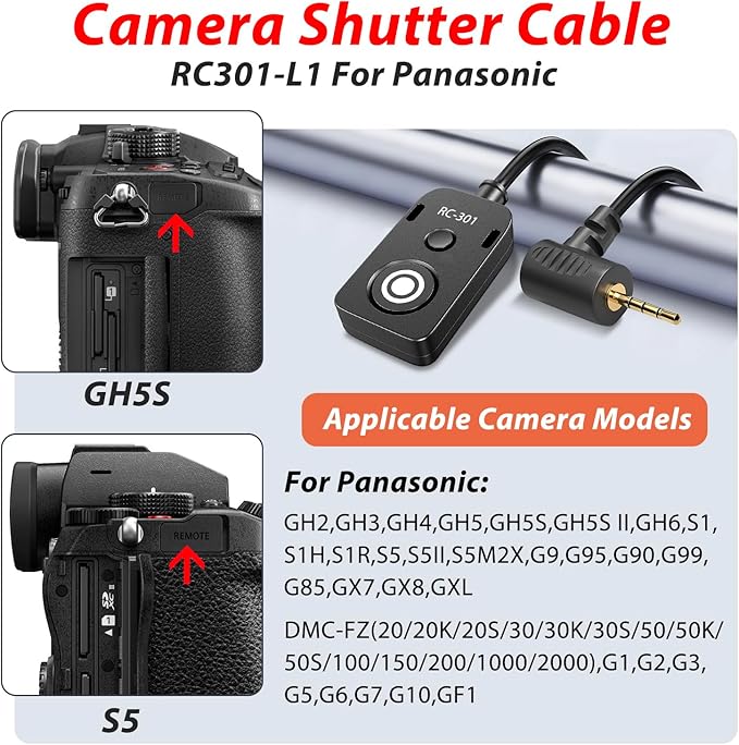 for Panasonic Cable RC301-L1 Remote Camera Small Shutter Release Remote Control - Image 3